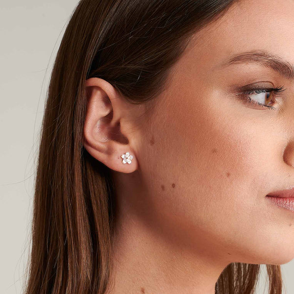 Rior Design Mother Of Pearl Flower Earrings Gold