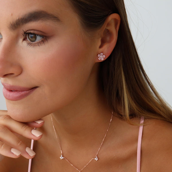Rior Design Peach Blossom Earrings Rose Gold