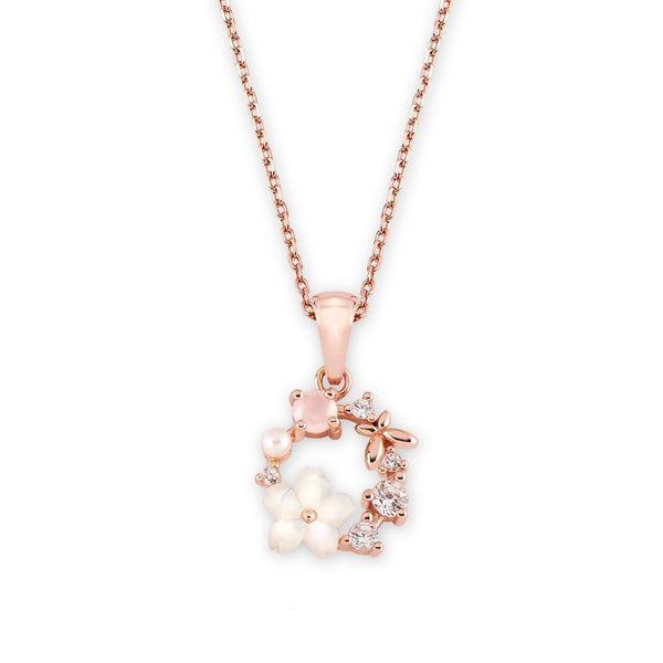 rior design Rose Gold White Spring Flower Necklace