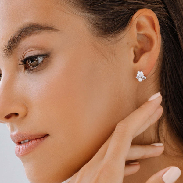 Rior Design Silver Blue Blossom Earrings