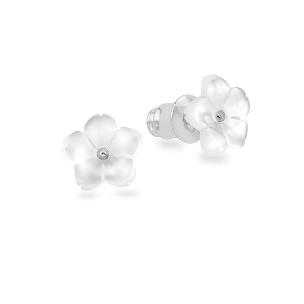 rior design Silver Mother Of Pearl Flower Earrings