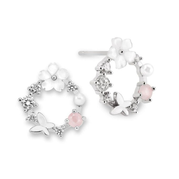 rior design Spring Flower Silver Earrings