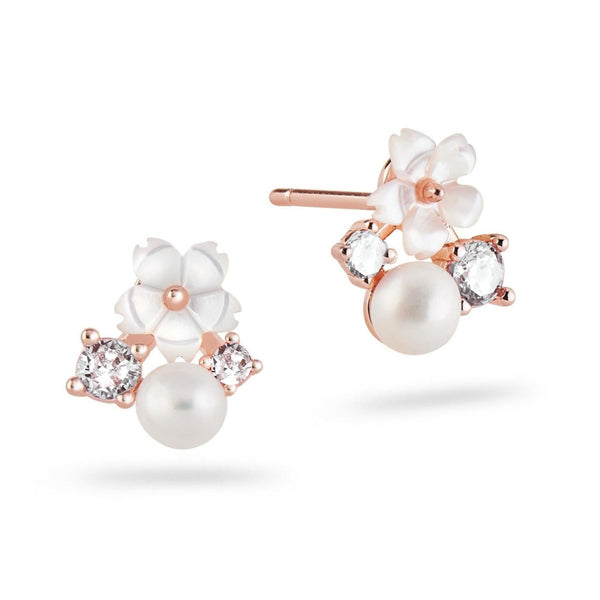 rior design White Blossom Earrings Rose Gold