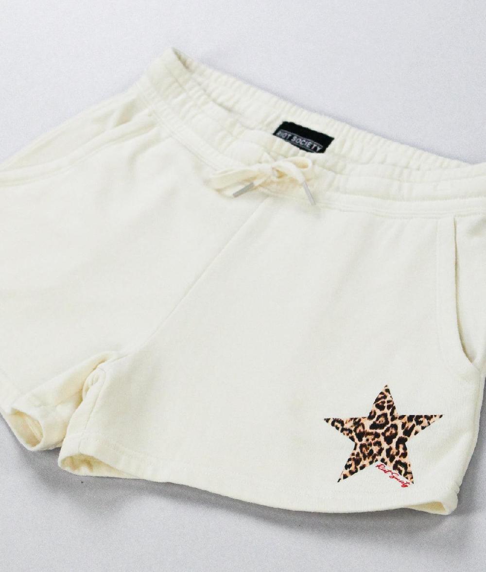 Riot Society Leopard Star Womens Matching Set Summer Hoodie & Shorts