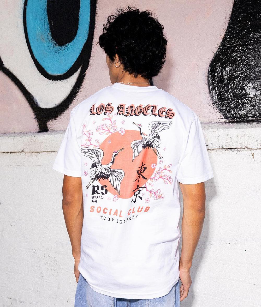 Riot Society Los Angeles Cranes Social Club Mens T-Shirt