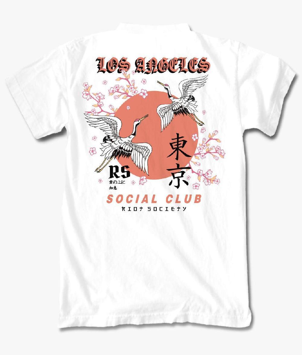 riot society Los Angeles Cranes Social Club Mens T-Shirt