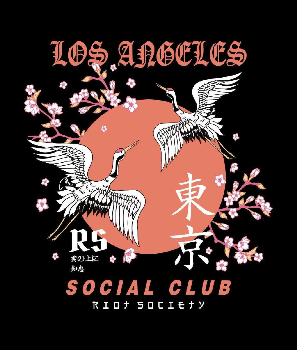 Riot Society Los Angeles Cranes Social Club Womens Tee