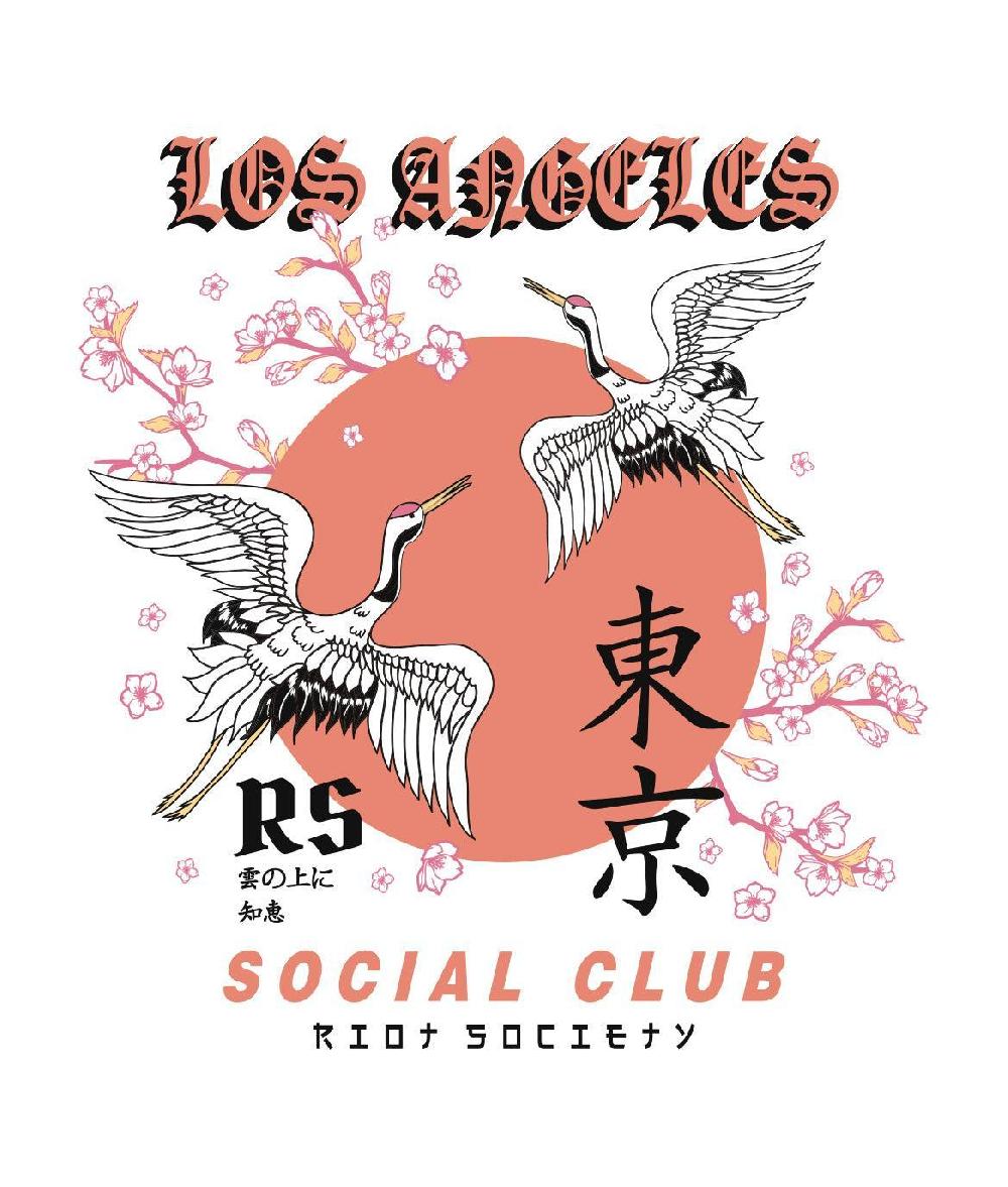 Riot Society Los Angeles Cranes Social Club Womens Tee