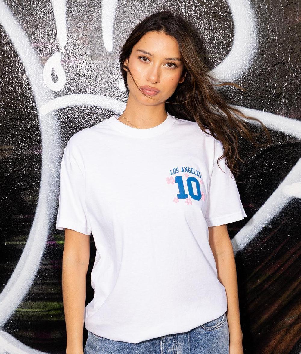 riot society Los Angeles Hibiscus Puff Boyfriend Tee