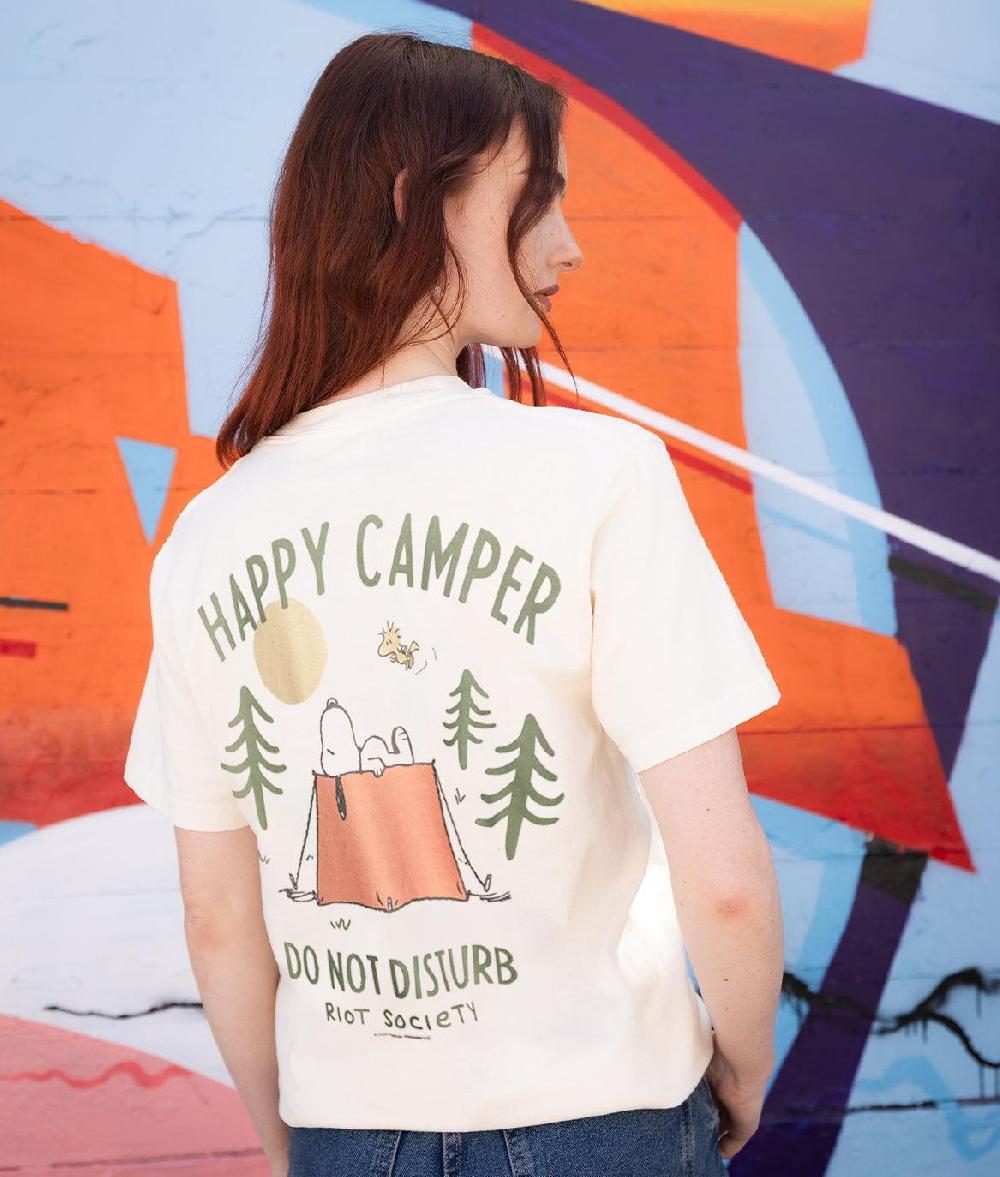 Riot Society Peanuts Snoopy Happy Camper Boyfriend Tee