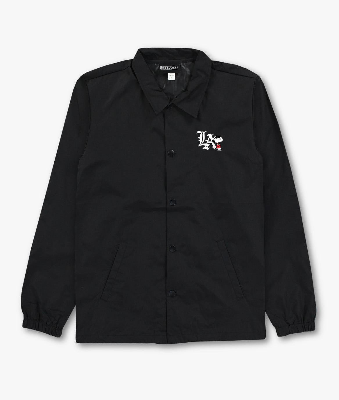 Riot Society Peanuts Snoopy LA Chill Embroidered Mens Coaches Jacket