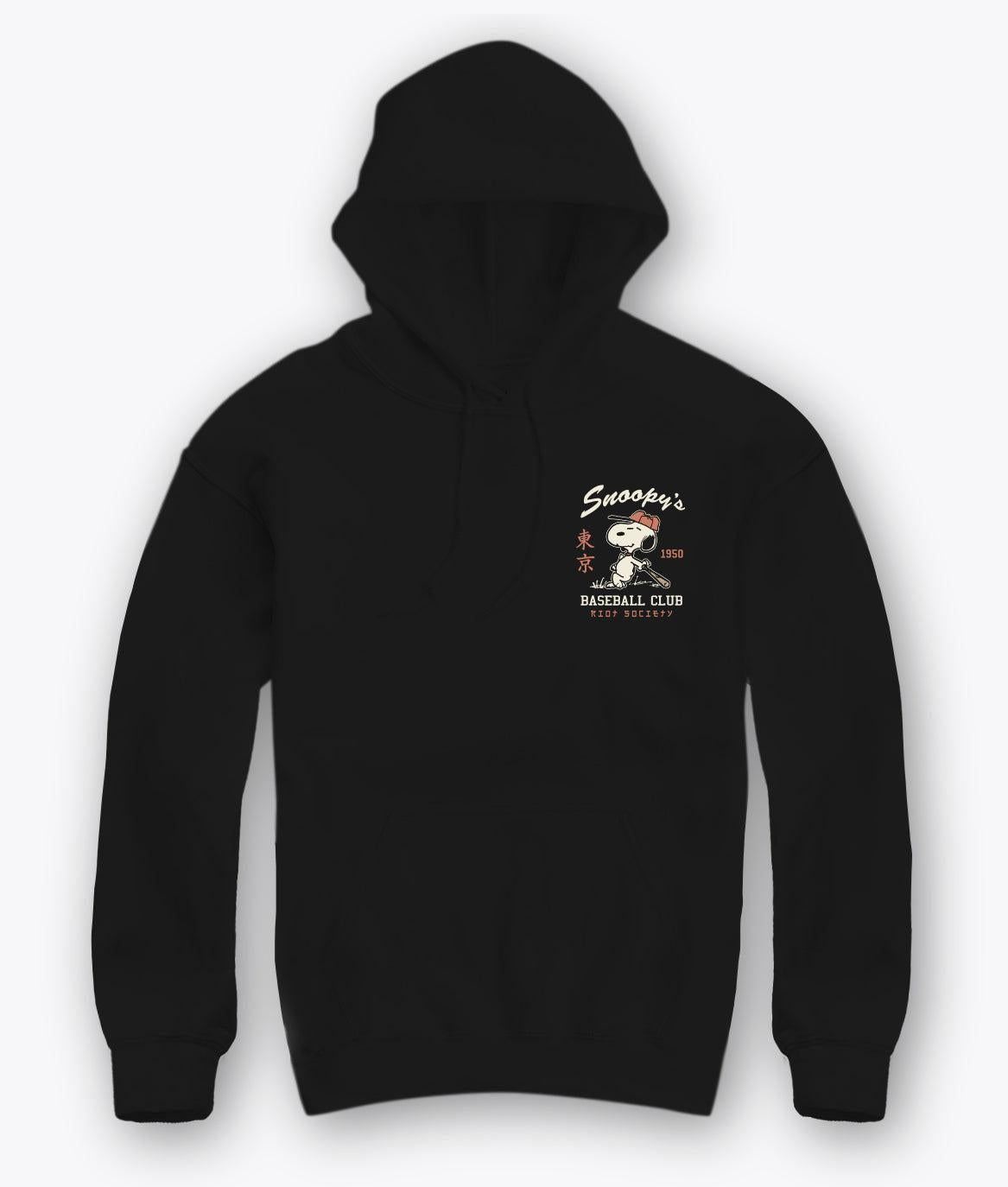 Riot Society Peanuts Snoopy's Baseball Club Mens Hoodie