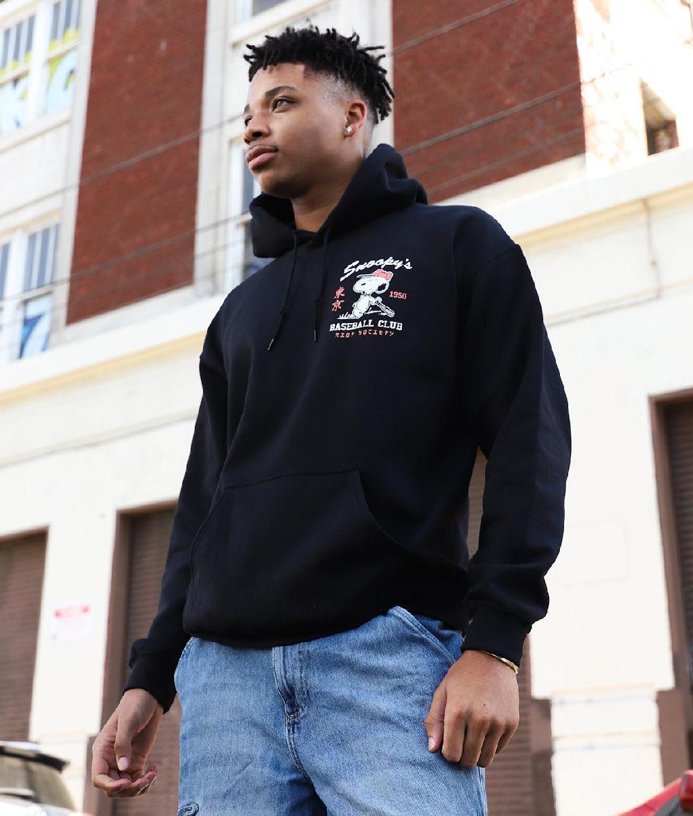 Riot Society Peanuts Snoopy's Baseball Club Mens Hoodie