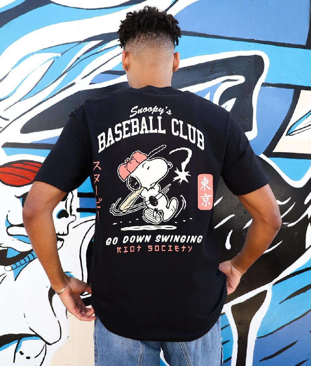 Riot Society Peanuts Snoopy's Baseball Club Mens T-Shirt