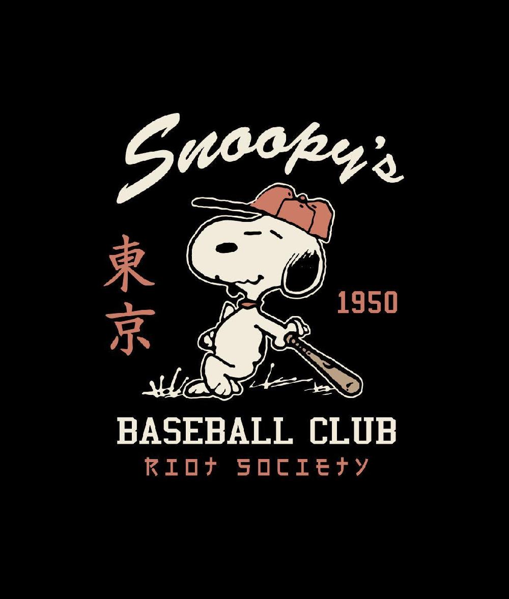 Riot Society Peanuts Snoopy's Baseball Club Womens Tee