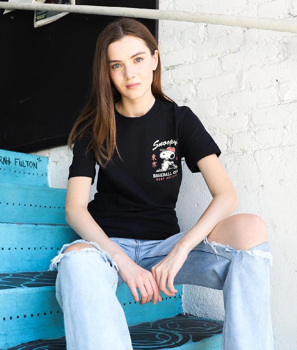 riot society Peanuts Snoopy's Baseball Club Womens Tee