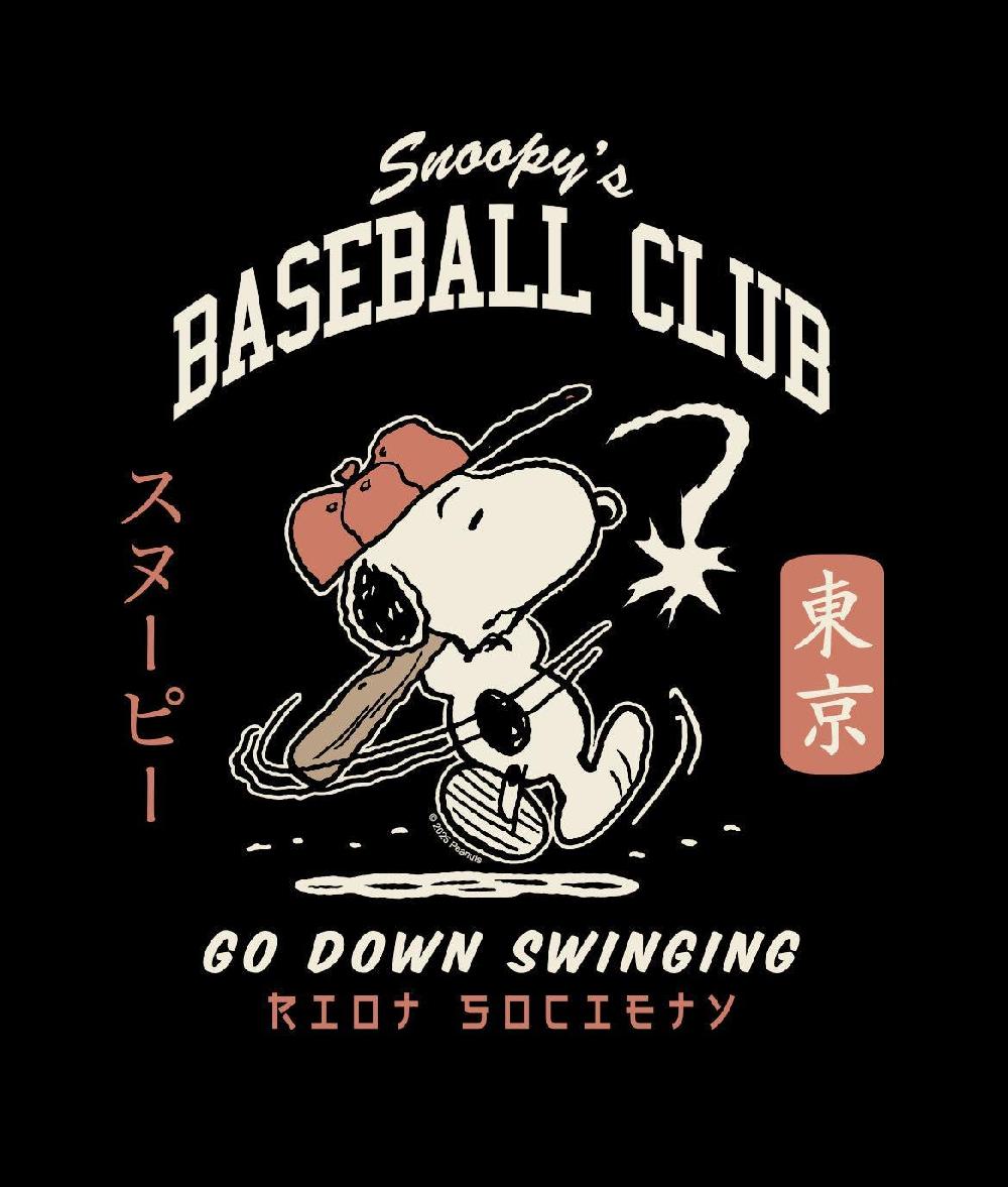 Riot Society Peanuts Snoopy's Baseball Club Womens Tee