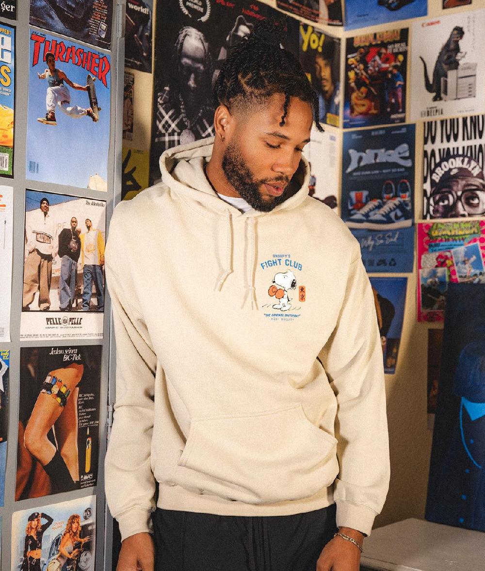 Riot Society Peanuts Snoopy's Fight Club Mens Hoodie