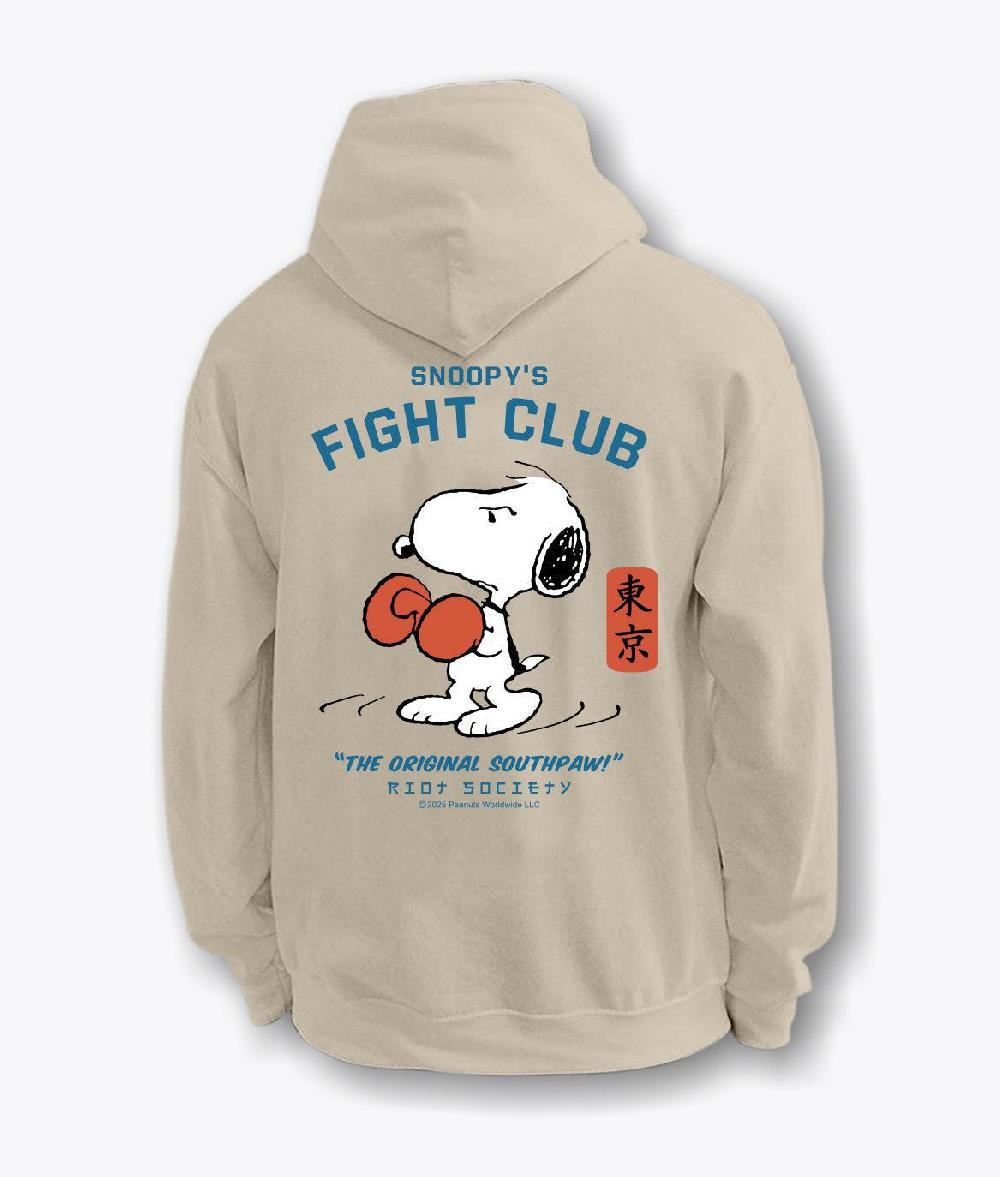riot society Peanuts Snoopy's Fight Club Mens Hoodie