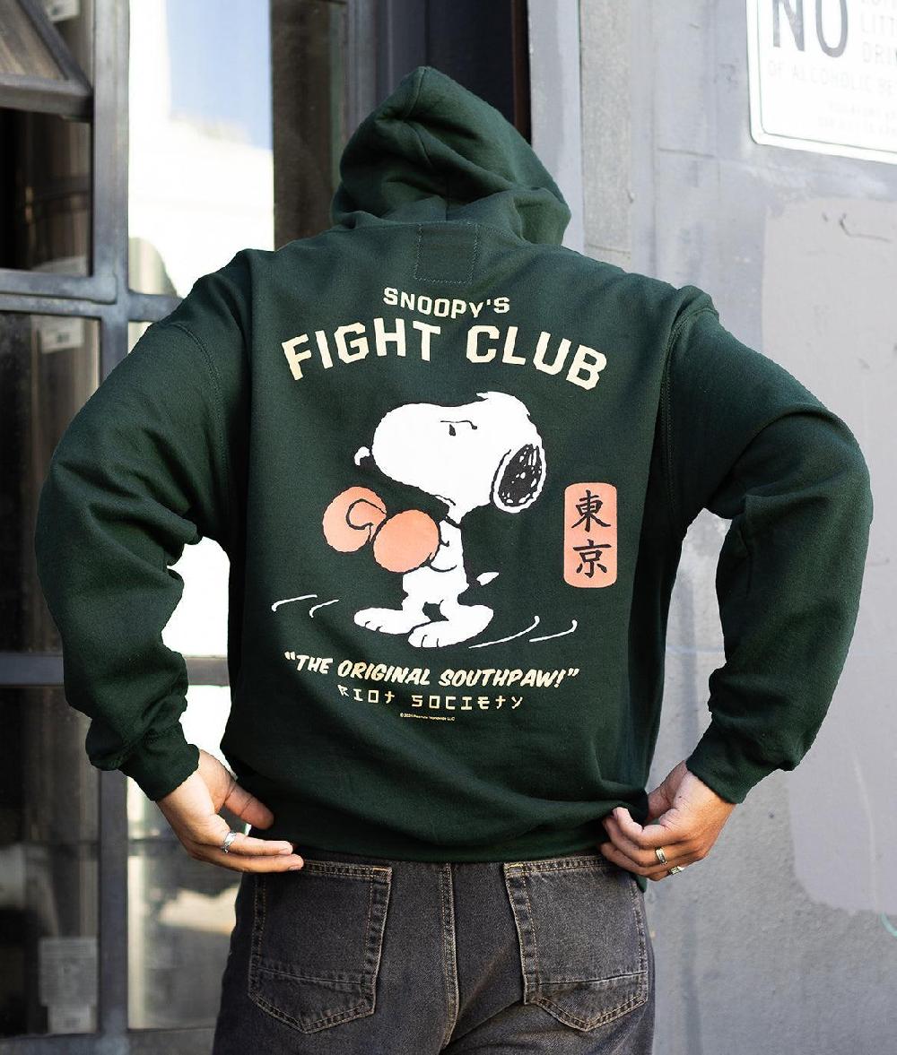 Riot Society Peanuts Snoopy's Fight Club Mens Hoodie