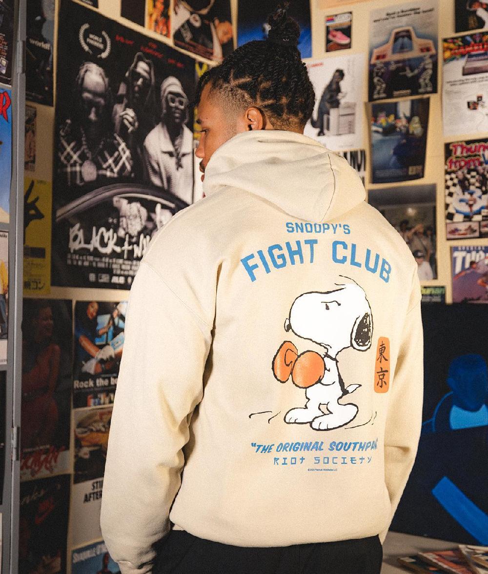 Riot Society Peanuts Snoopy's Fight Club Mens Hoodie
