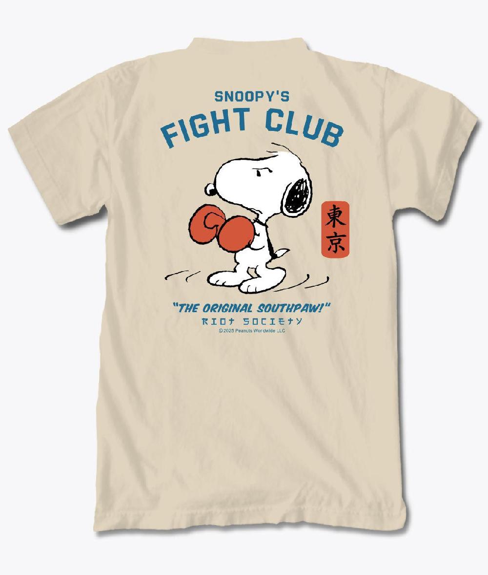 riot society Peanuts Snoopy's Fight Club Mens T-Shirt