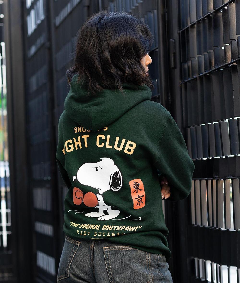 riot society Peanuts Snoopy's Fight Club Womens Hoodie