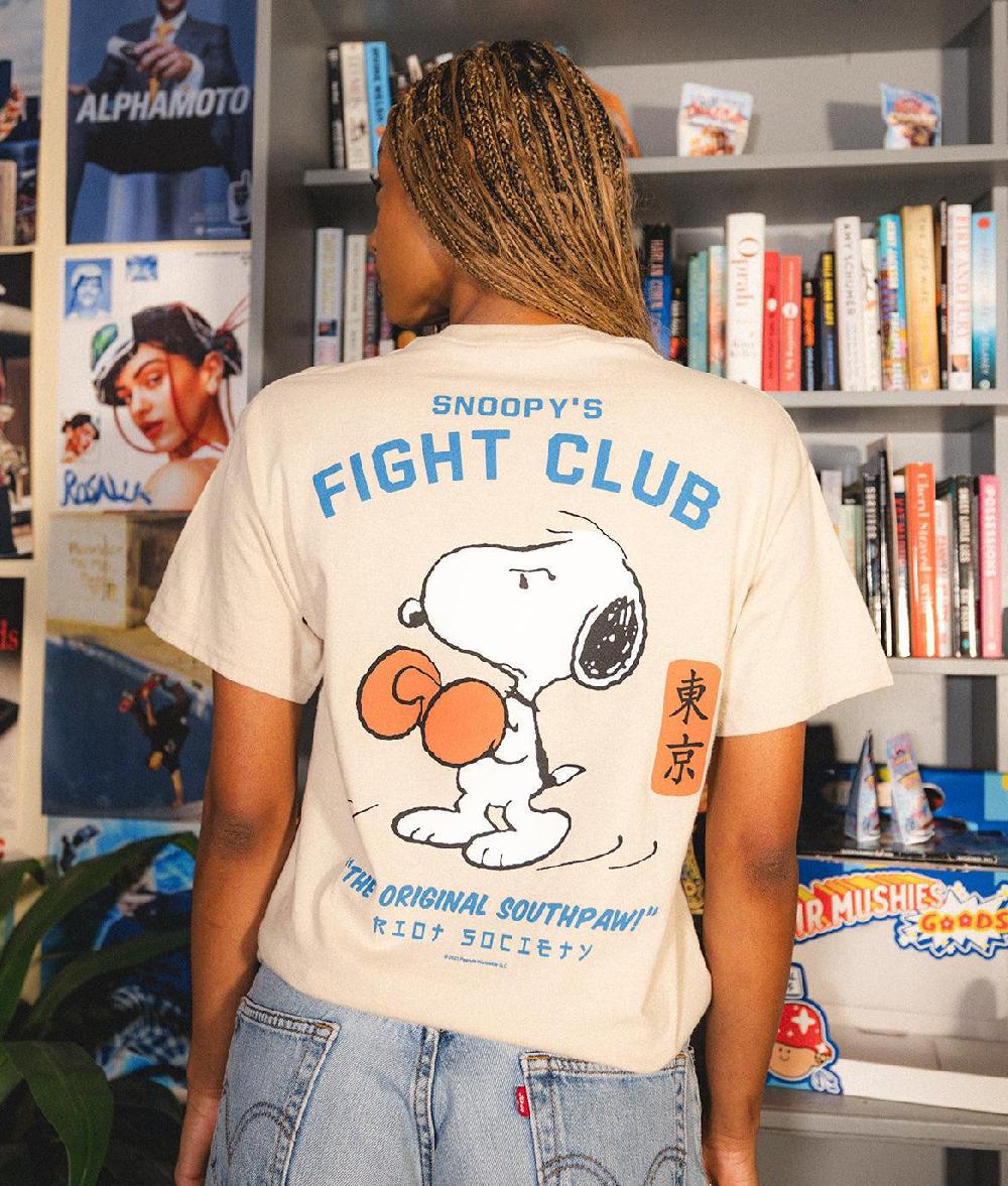 Riot Society Peanuts Snoopy's Fight Club Womens Tee