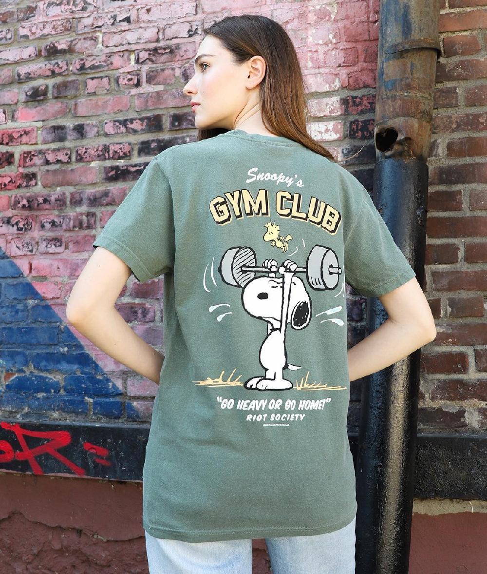Riot Society Peanuts Snoopy's Gym Club Boyfriend Tee
