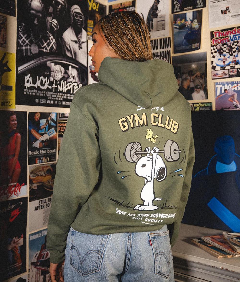 Riot Society Peanuts Snoopy's Gym Club Womens Hoodie