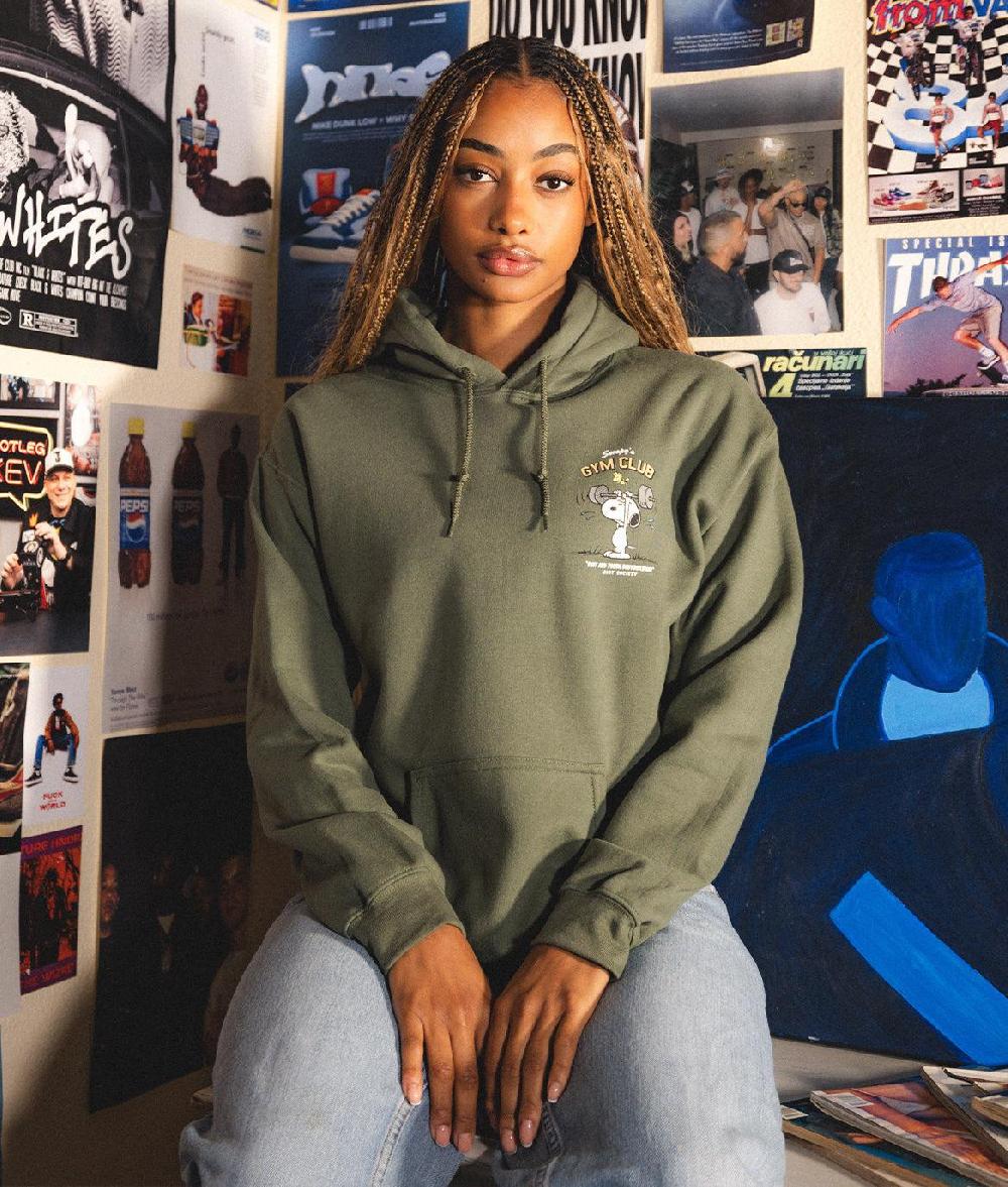 riot society Peanuts Snoopy's Gym Club Womens Hoodie