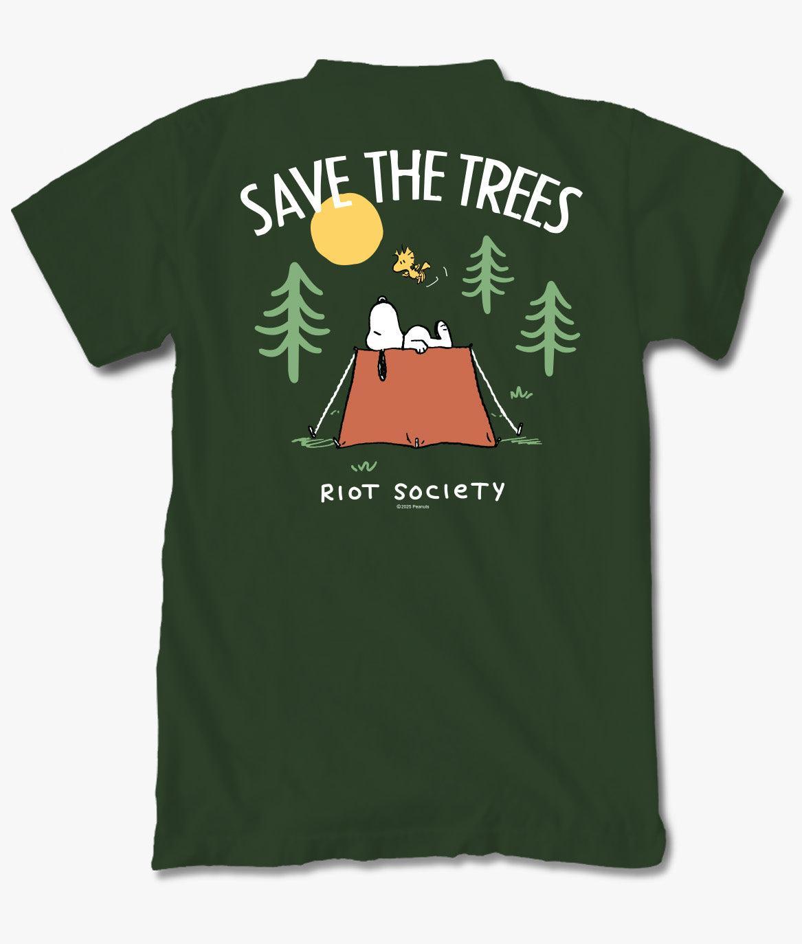 riot society Peanuts Snoopy Save the Trees Mens T-Shirt