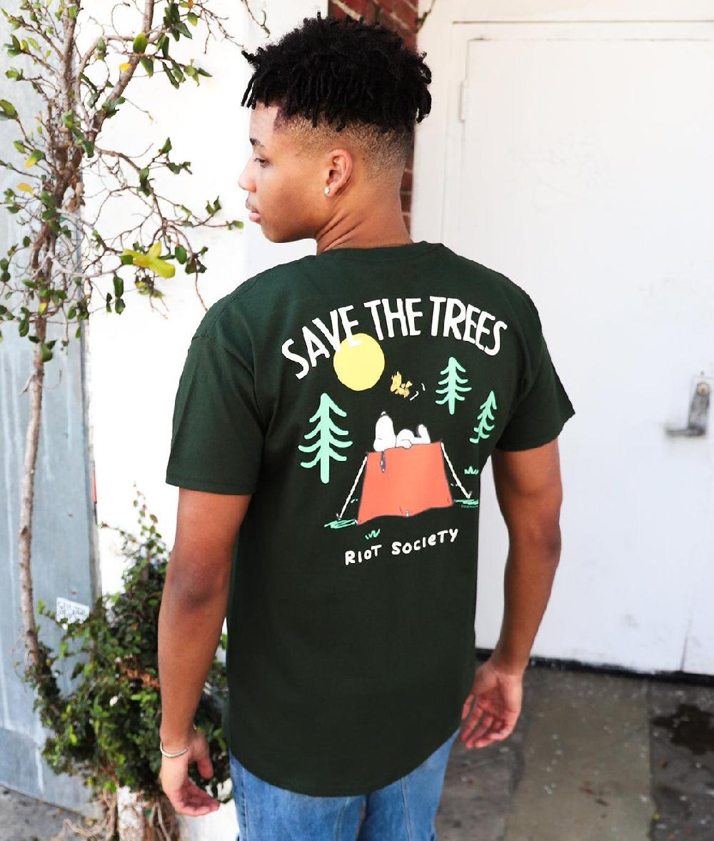 Riot Society Peanuts Snoopy Save The Trees Mens T-Shirt