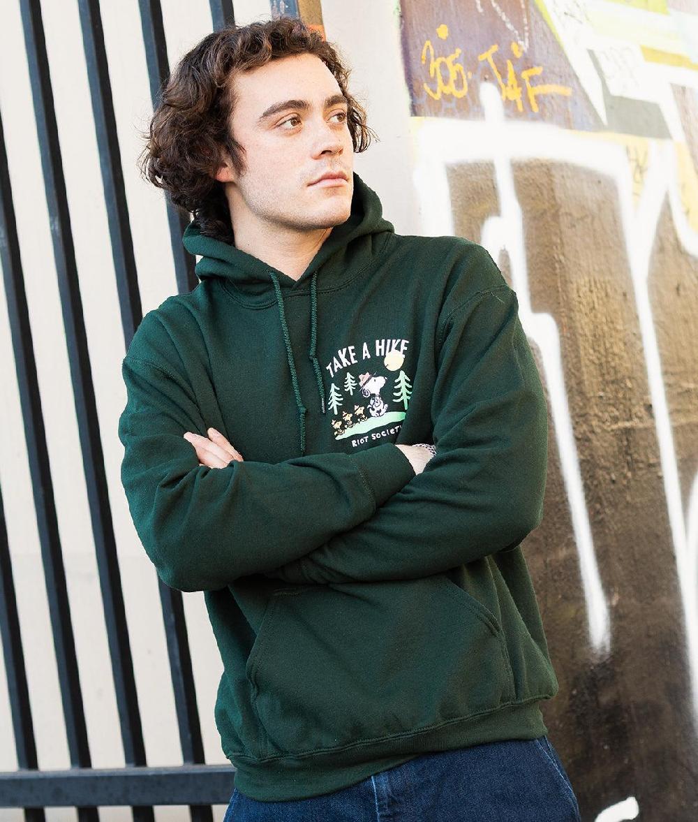 Riot Society Peanuts Snoopy Take A Hike Mens Hoodie