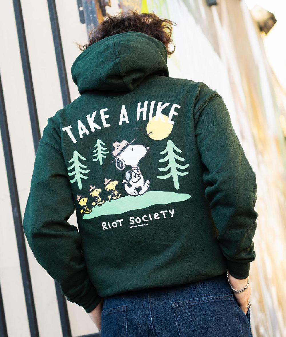 Riot Society Peanuts Snoopy Take A Hike Mens Hoodie