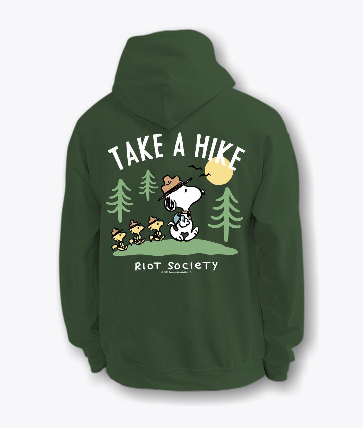 riot society Peanuts Snoopy Take a Hike Mens Hoodie