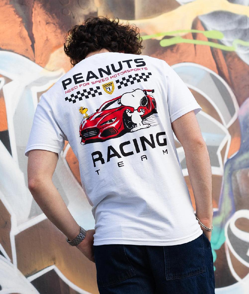 Riot Society Peanuts Snoopy & Woodstock Racing Team Mens T-Shirt