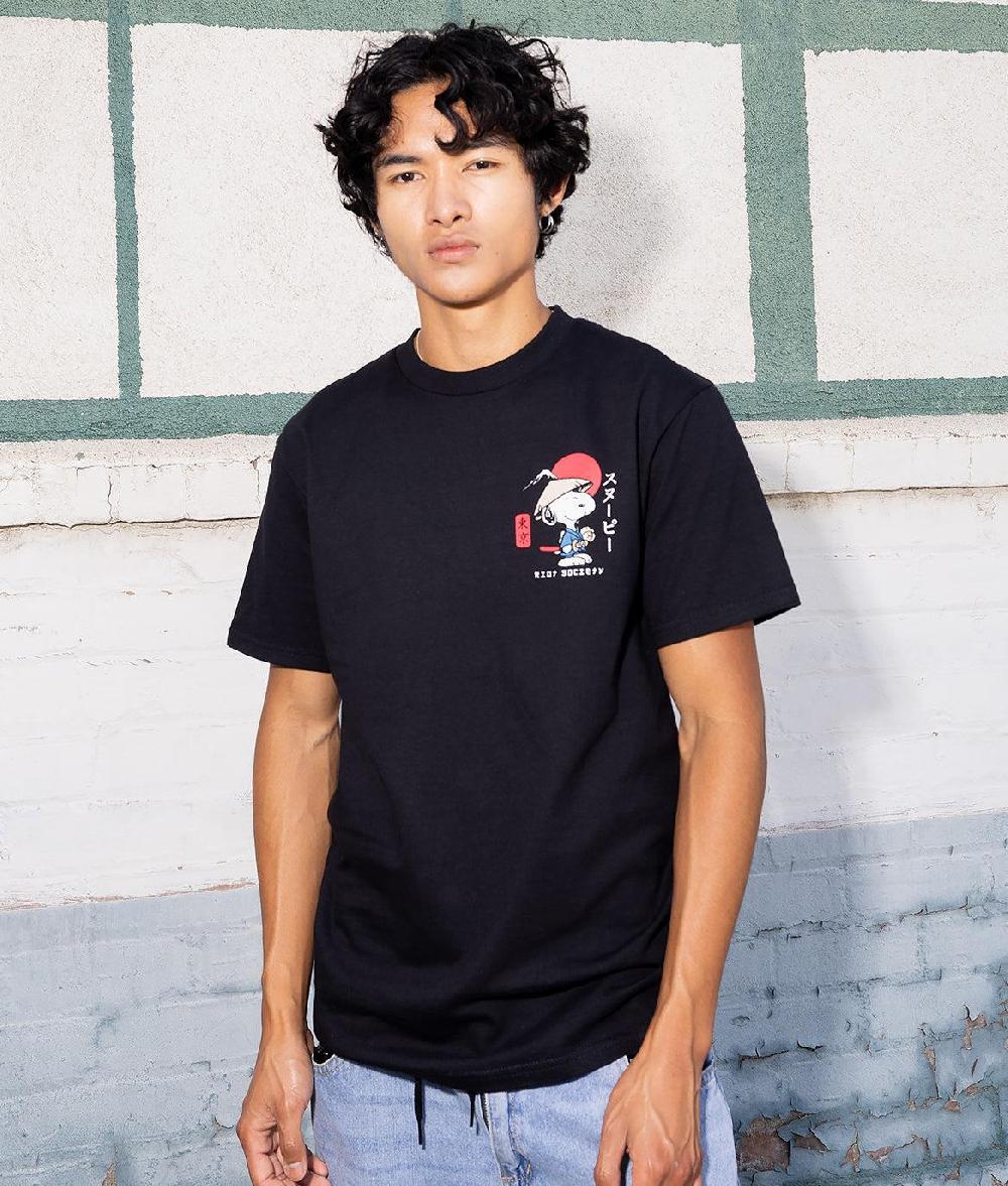 Riot Society Peanuts Snoopy & Woodstock Samurai Mens T-Shirt