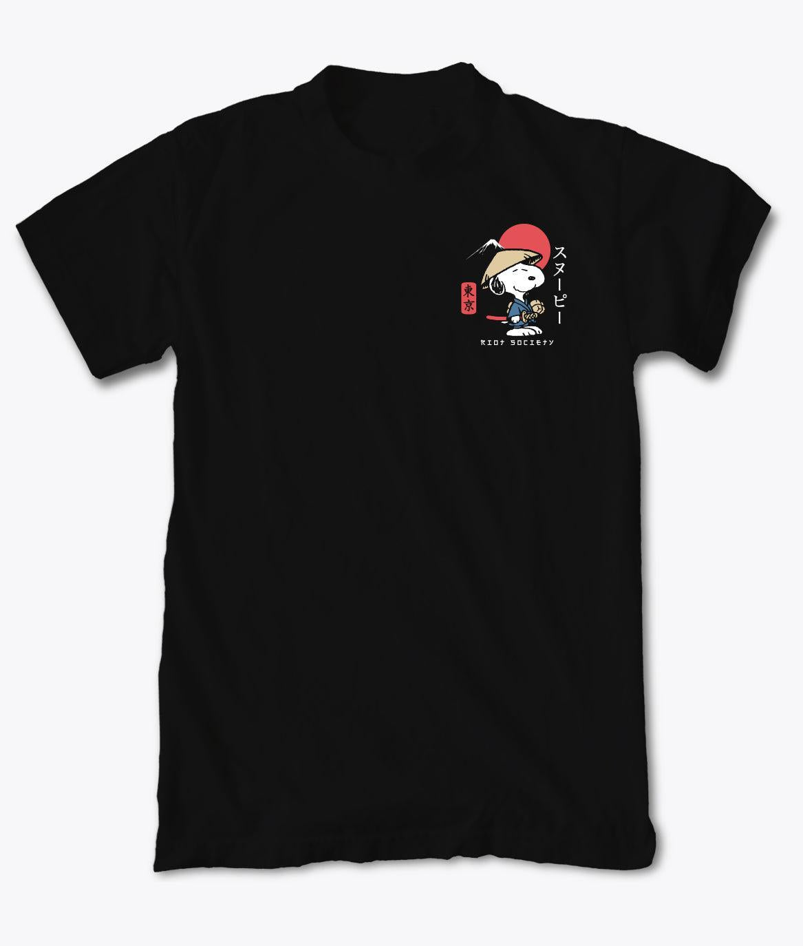 Riot Society Peanuts Snoopy & Woodstock Samurai Mens T-Shirt