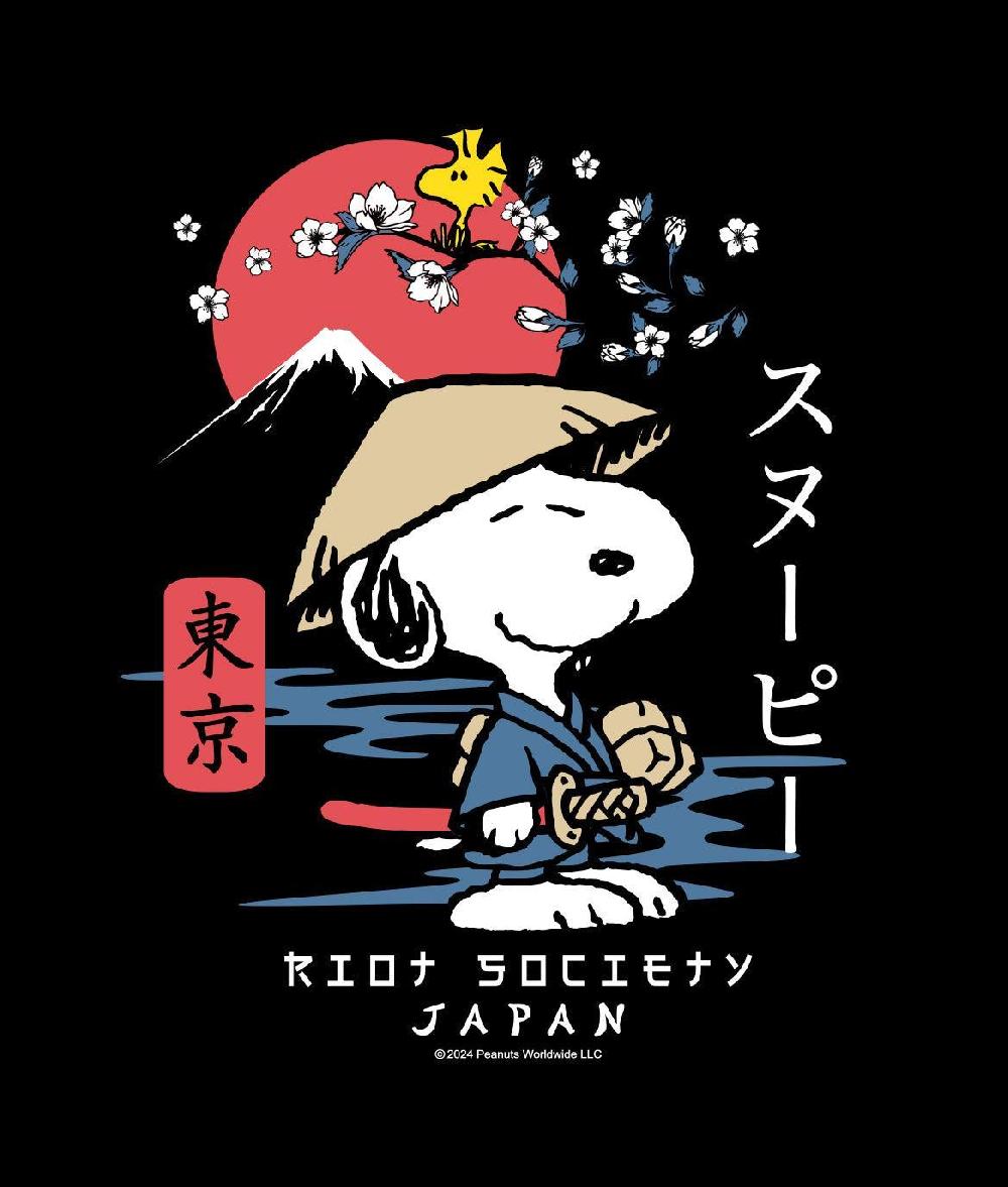 Riot Society Peanuts Snoopy & Woodstock Samurai Womens Tee