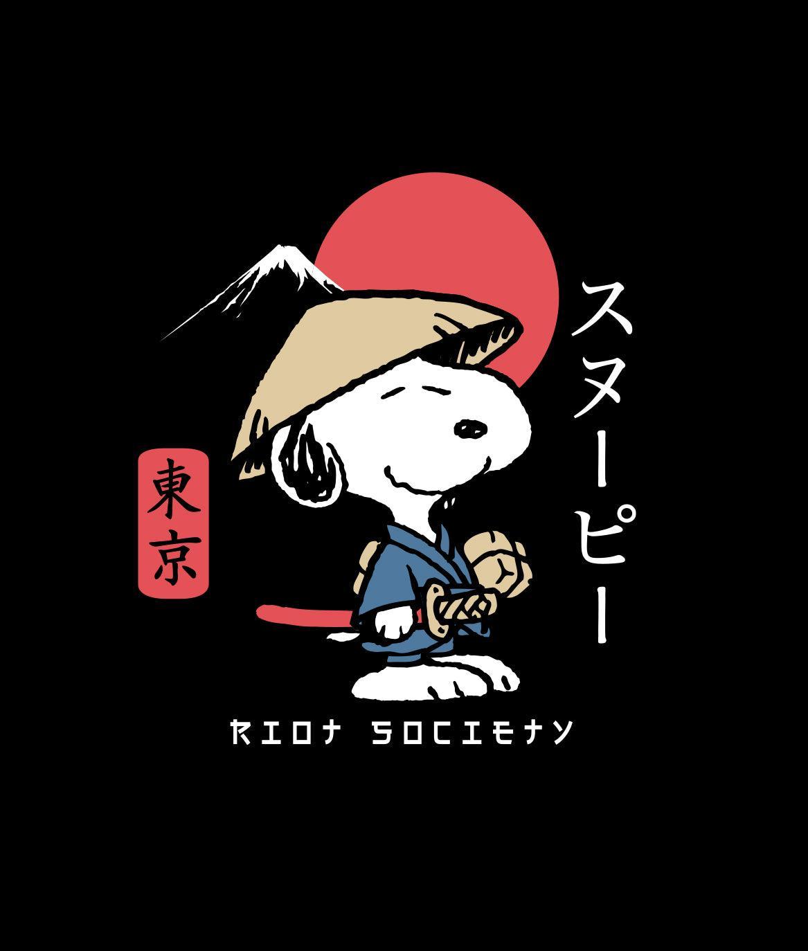 Riot Society Peanuts Snoopy & Woodstock Samurai Womens Tee