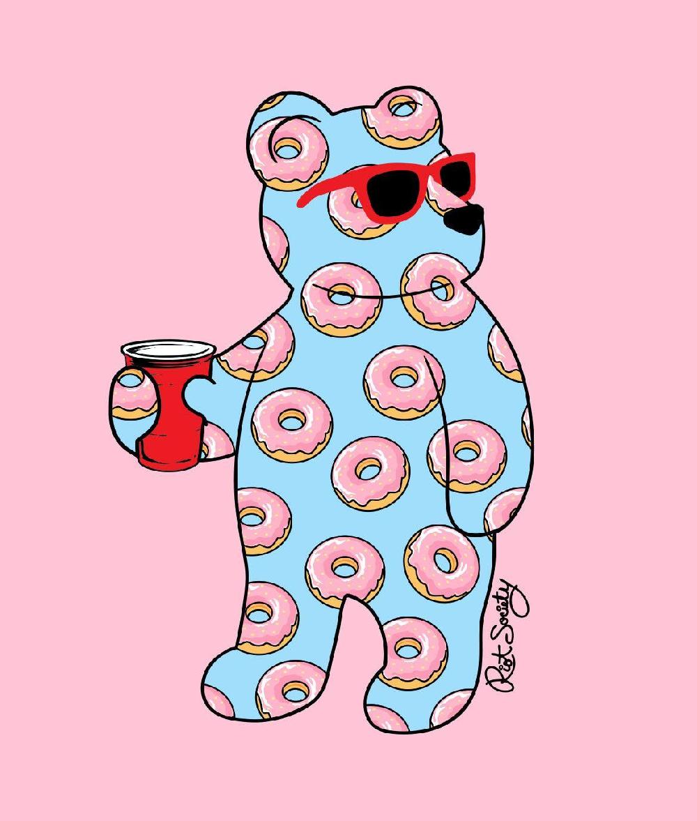 Riot Society Donut Bear Womens Tee