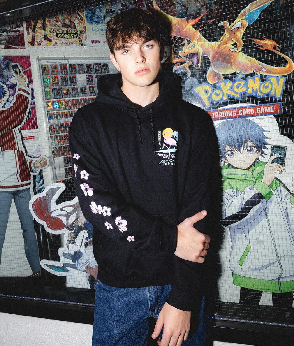 Riot Society Flamingo Blossom 2.0 Mens Hoodie