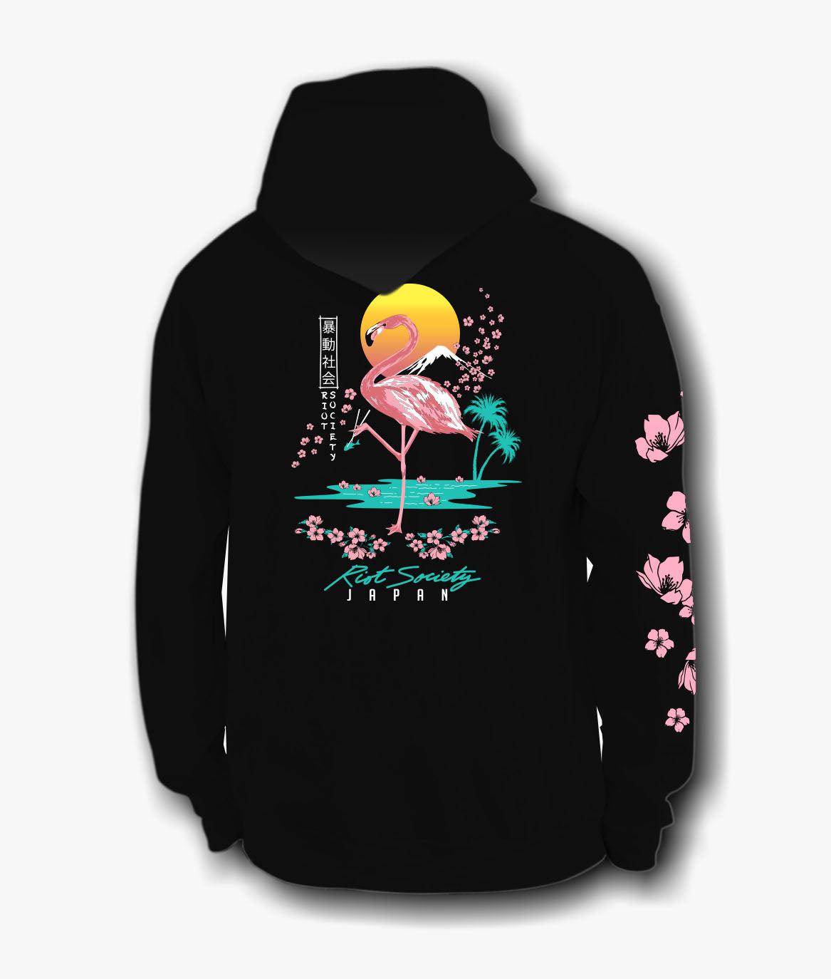 riot society Flamingo Blossom 2.0 Mens Hoodie
