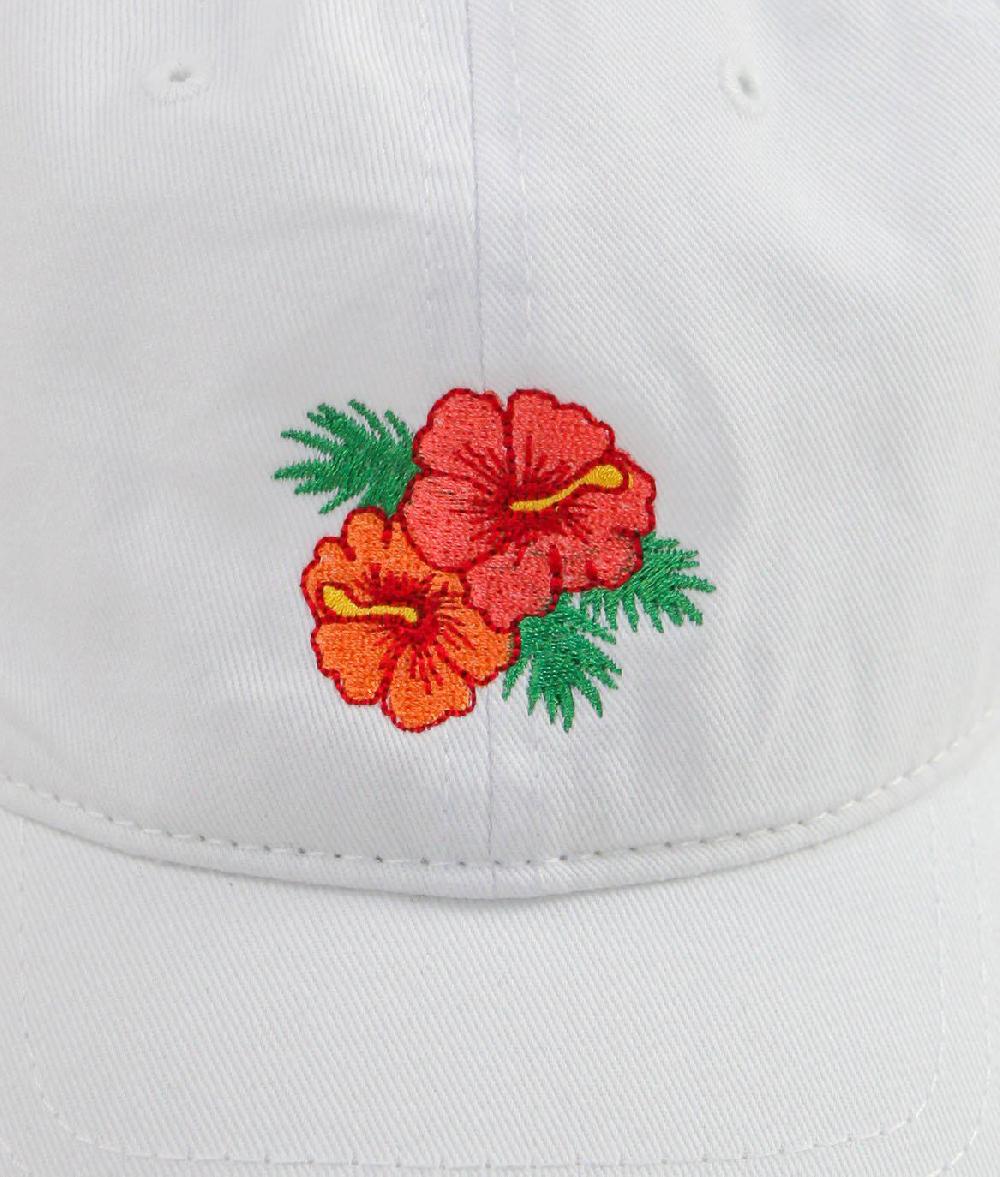 Riot Society Hibiscus Embroidered Dad Hat