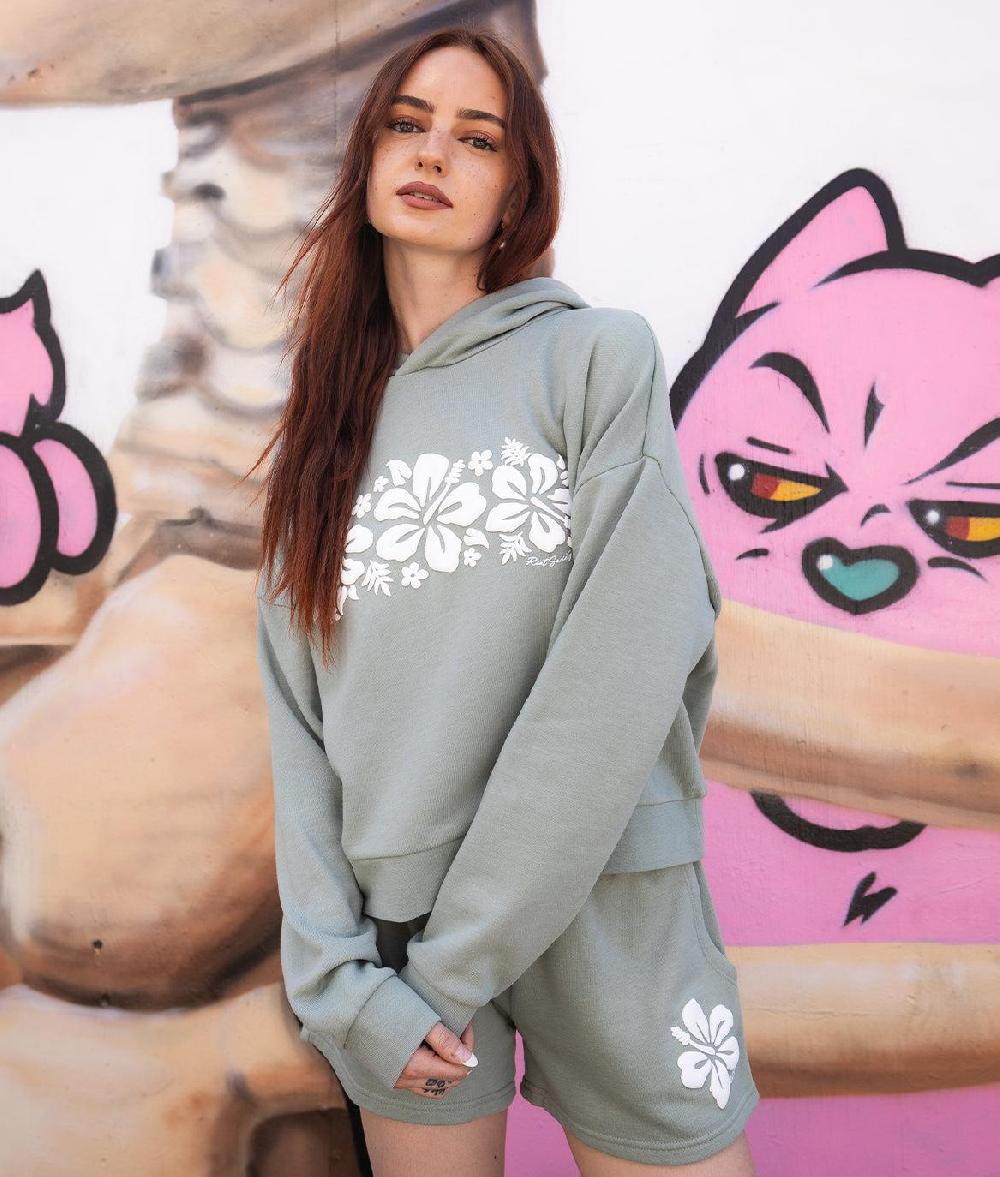 riot society Hibiscus Puff Womens Summer Hoodie