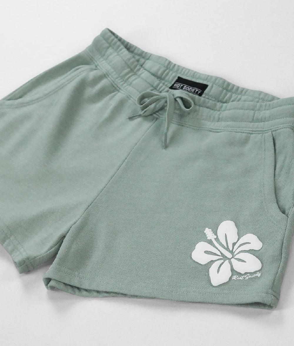 riot society Hibiscus Puff Womens Summer Shorts