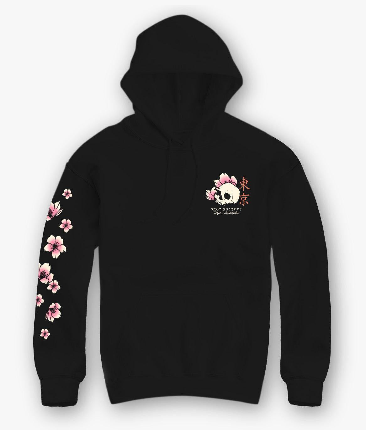 Riot Society Japan Koi Tattoo Blossom Mens Hoodie
