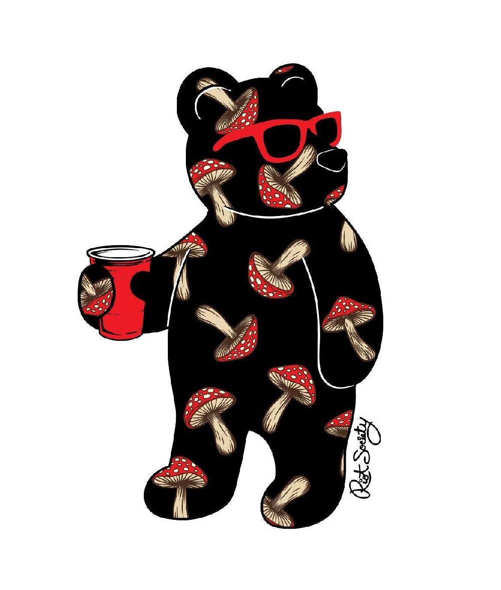 Riot Society Mushroom Bear Womens Tee