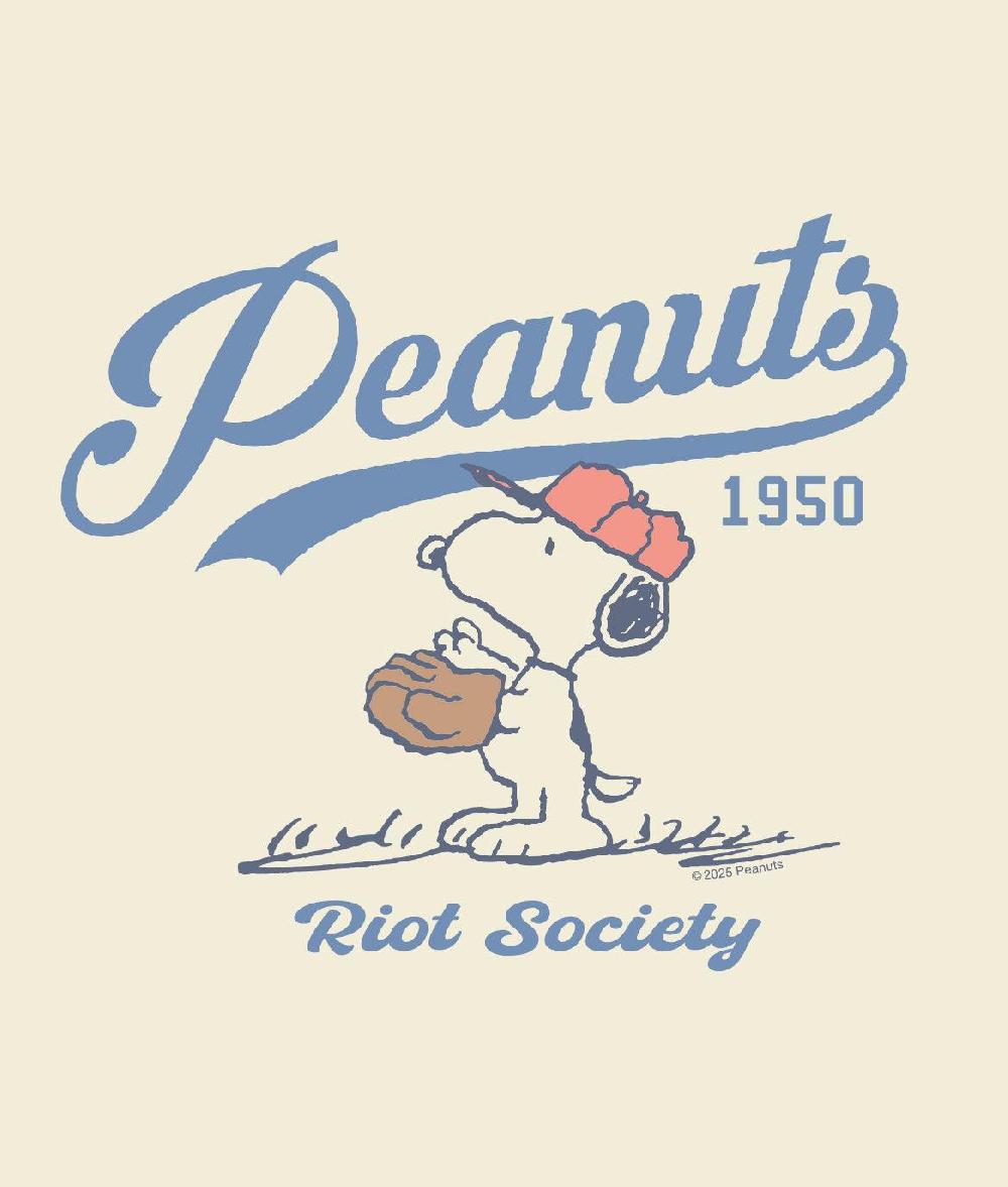 Riot Society Peanuts Snoopy Baseball Boyfriend Tee